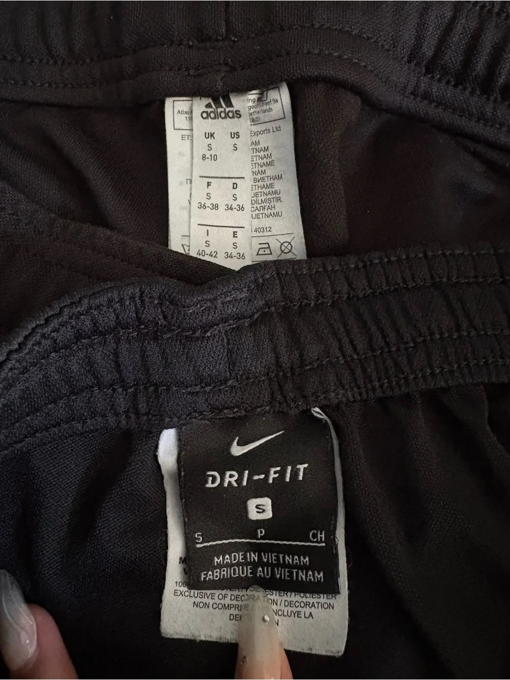 Adidas & Nike Small Black Athletic Track Pants - Black Set - Picture 2 of 9